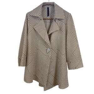 IC by Connie K Blazer Geometric Textured Single Button Jacket Large USA Made